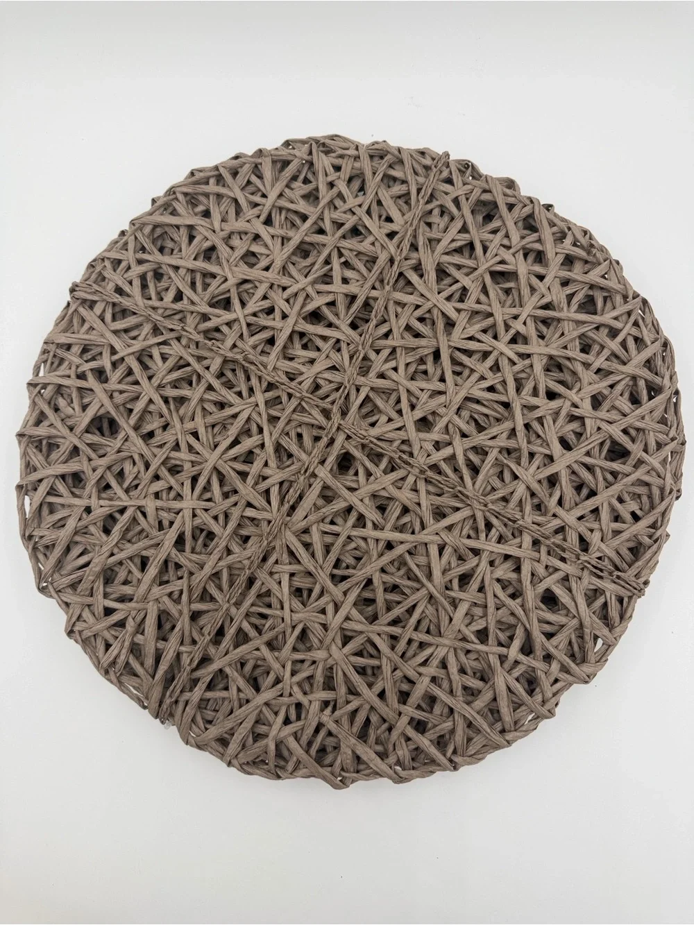 NWT Soho Loft Brown Woven Round Placemat - Set of 8